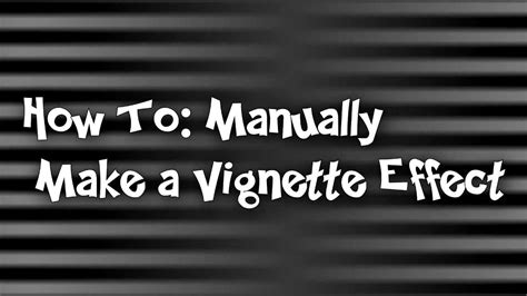 How to Manually Create a Vignette Effect Using Photoshop - Quick & Easy Tutorial - YouTube