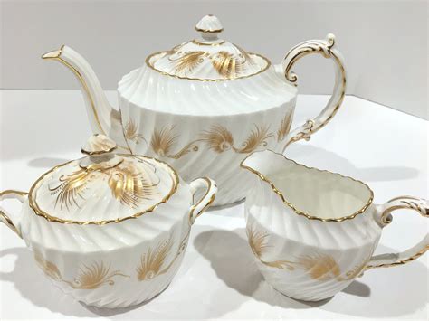 Aynsley Teapot, English Teapot, Gold White Teapot, Creamer Sugar Teapot Set, Tea Set, Tea Sets ...