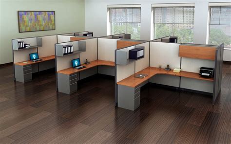 L Shape Cubicle Desk Workstation Storage : Echo : RSI Systems Furniture