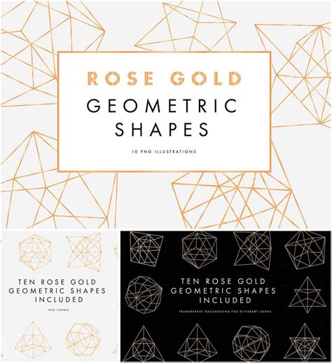 Rose gold geometric shapes collection | Free download