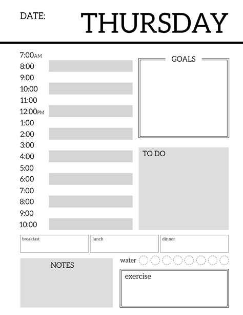 Daily Planner Printable Template Sheets - Paper Trail Design