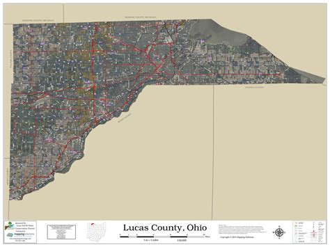 Lucas County Ohio 2024 Aerial Wall Map | Mapping Solutions