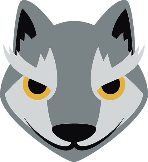 Cartoon wolf face clipart. Free download transparent .PNG | Creazilla