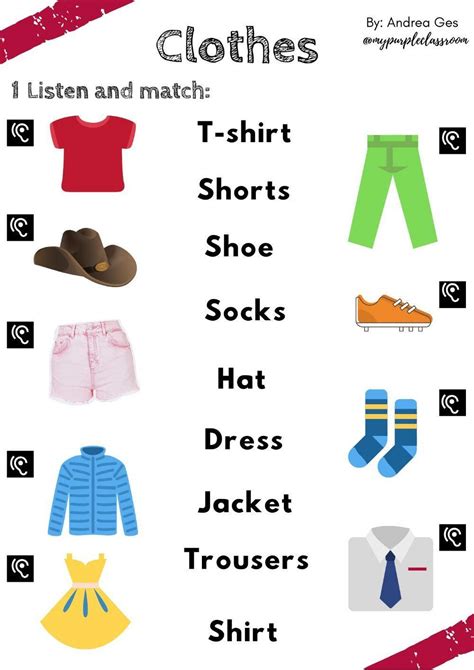 CLOTHES online exercise for primaria