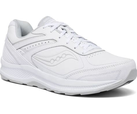 Saucony Mens Echelon Leather Walking Shoe- White | Cleary's Shoes & Boots