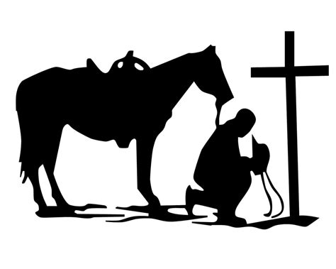 Man With Horse Praying Decal Praying Cowboy Sticker Man - Etsy