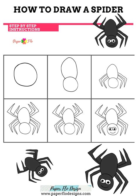 How to Draw a Spider – Step by Step Easy Video Tutorial | Spider drawing, Halloween drawings ...