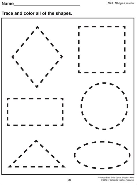 Casual Shapes Tracing Worksheets Telling Time Pre Assessment