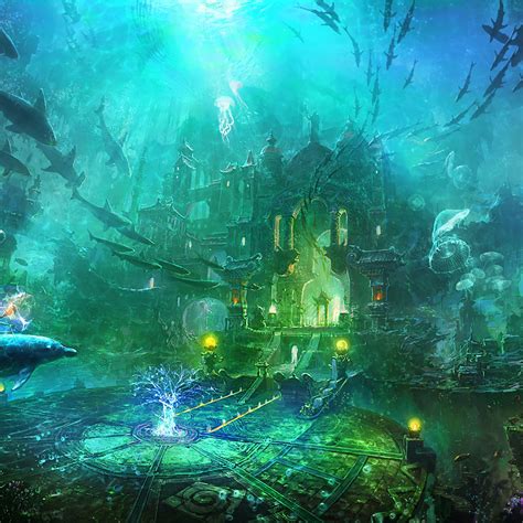 underwater city - Tìm với Google | Fantasy landscape, Fantasy city, Underwater city