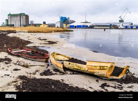 Ahus, Sweden - April 26, 2018: Travel documentary of everyday life and environment. Broken ...