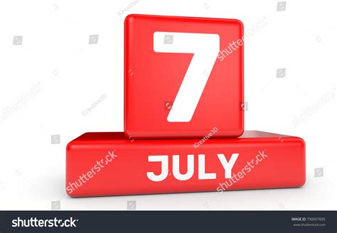 July 7 Calendar On White Background Stock Illustration 790007695