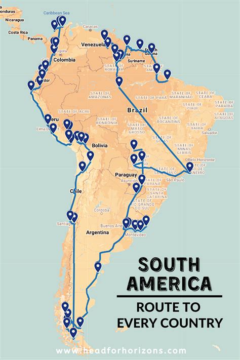 South America Route to every country in the continent | South america travel route, Backpacking ...