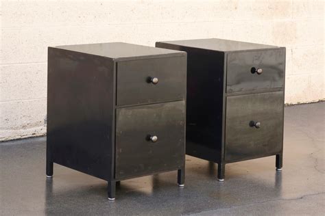 Pair of Custom Made Industrial Style Steel Night Stands, Free U.S ...