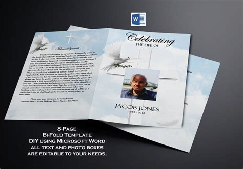 Funeral Program Template Bi Fold