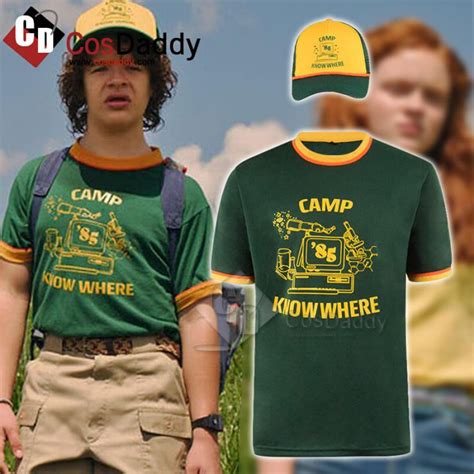 Stranger Things Dustin Shirt Camp Know Where Ringer Tee For Adults