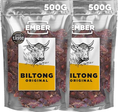 Ember Original Biltong 1kg - Bulk Bag Beef Jerky – High Protein, Low Sugar, Low Carb, Healthy ...