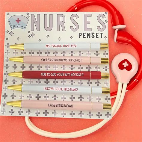 5pcs Fun Nurse Pens Ballpoin Set Daily Pen For Each Funny Office Festival Gifts | High-quality ...