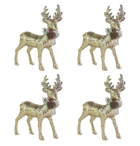 Buy SANNO Mini 8.5" Standing Reindeer Figurine Reindeer Christmas ...