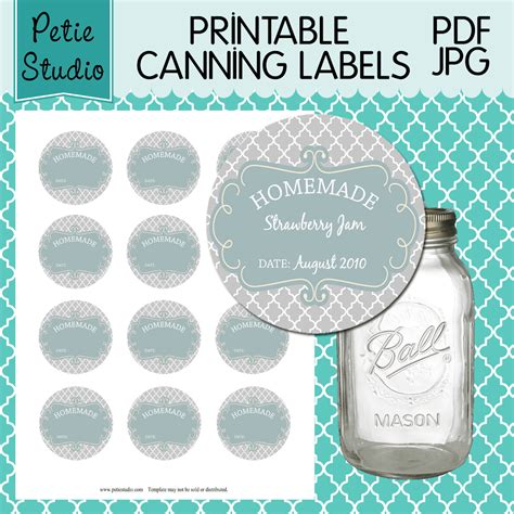 Printable Mason Jar Labels