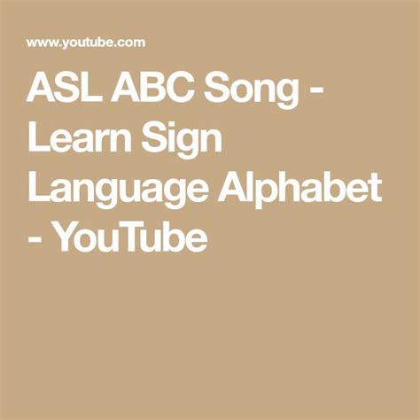 ASL ABC Song - Learn Sign Language Alphabet | Learn sign language, Sign language alphabet, Abc songs