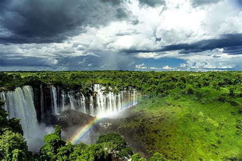 Kalandula Falls, Angola, forest, waterfall, nature, river, fun, HD ...