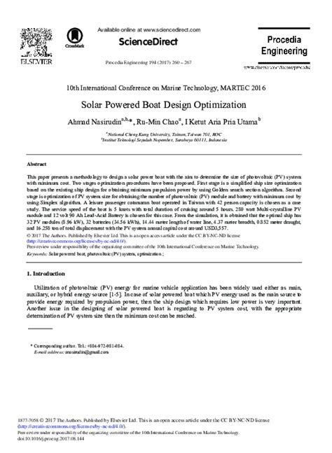 (PDF) Solar Powered Boat Design Optimization | Ahmad Nasirudin - Academia.edu