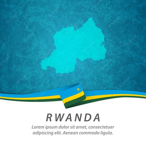 Premium Vector | Rwanda flag with central map