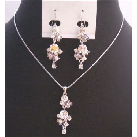 Cheap Affordable Wedding Jewelry w/ Simulated Diamond Jewelry Set