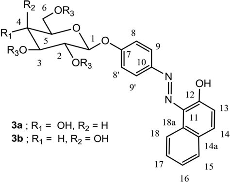 Structure of 1-[(4-β- D -glucopyranosyloxy phenyl)azo]-2-naphtol (3a). | Download Scientific Diagram