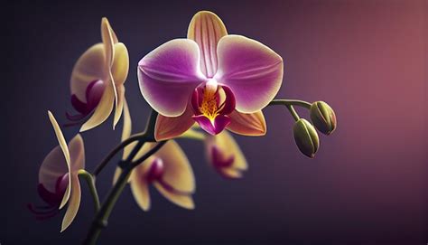 Premium Photo | Orchids on a purple background wallpapers