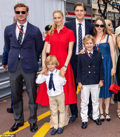 Pierre and Andrea Casiraghi and families attend Monaco Grand Prix in ...