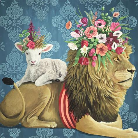 Lion And Lamb, Canvas Wall Art 30x30 | Ivystone