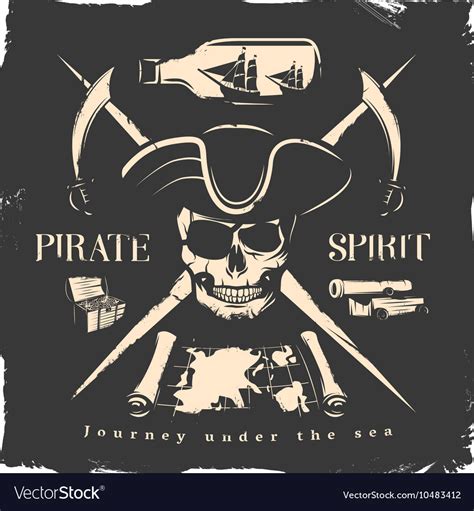 Pirates print or poster Royalty Free Vector Image