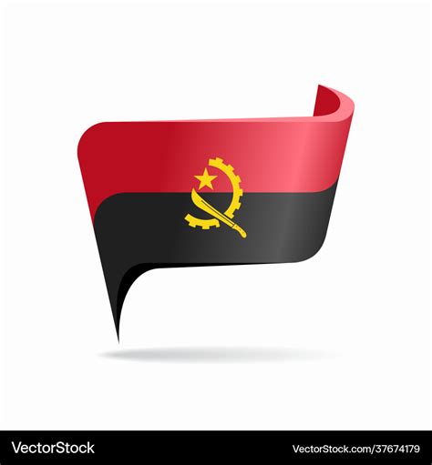 Angolan flag map pointer layout Royalty Free Vector Image