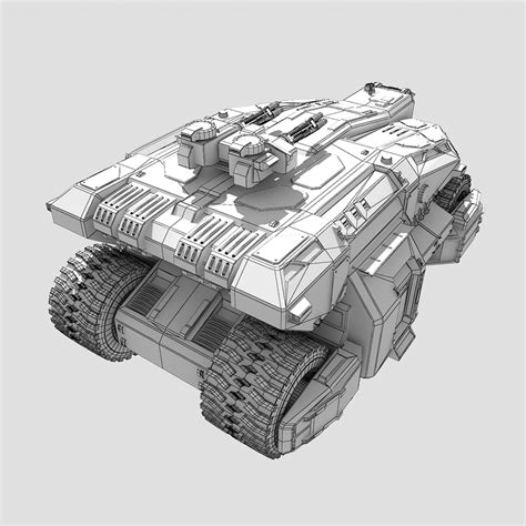 3d model of scifi apc