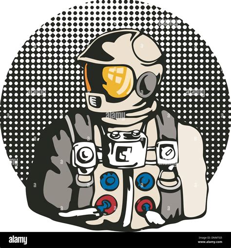 Illustration of an astronaut done in retro style Stock Vector Image ...