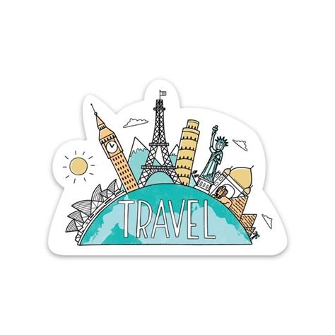 Travel The World Sticker en 2020 | Pegatinas bonitas, Pegatinas wallpaper, Stickers cool