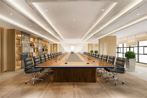 3d rendering business meeting room on high rise office building | Ditau Interiors