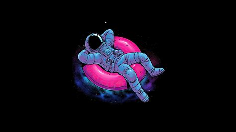 #astronaut #relaxing black background #floater #space #4K #wallpaper # ...