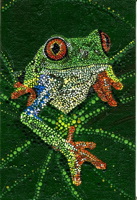 Red Eyed Tree Frog - I went through a big frog phase:) | Dot art ...