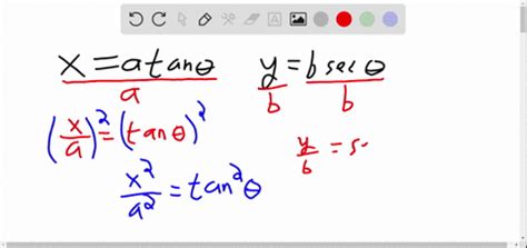 SOLVED:Parametric Equations of a Hyperbola Eliminate the parameter θin ...