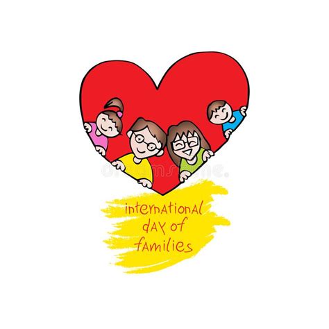 International Day of Families Stock Illustration - Illustration of lady ...