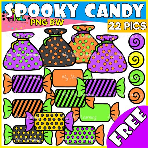 FREE Halloween Candy And Candy Bag Clipart | Made By Teachers