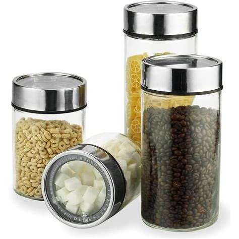 Fresh by Elemental Kitchen Round Glass Food Storage Container Set w ...