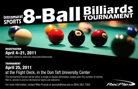 Intramural Sports 8-Ball Billiards Tournament Begins Apr. 25 | NSU News ...