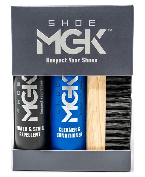 Shoe MGK Clean & Protect Kit - Shoe Cleaner & Conditioner, Water & Stain Repellent, and Brush ...