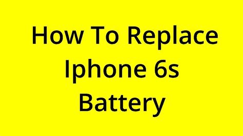 [SOLVED] HOW TO REPLACE IPHONE 6S BATTERY? - YouTube