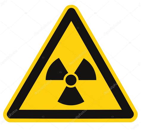 Radiation hazard symbol sign of radhaz threat alert icon label, isolated black yellow triangle ...