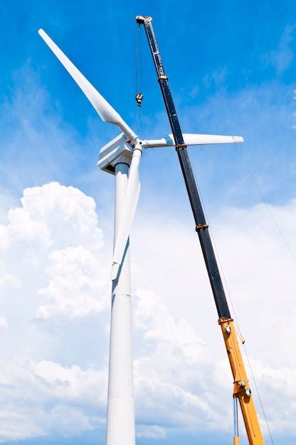 Premium Photo | Installation of wind turbines