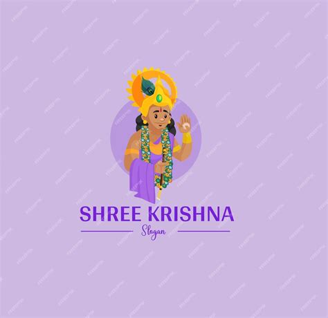 Premium Vector | Shree Krishna vector mascot logo template